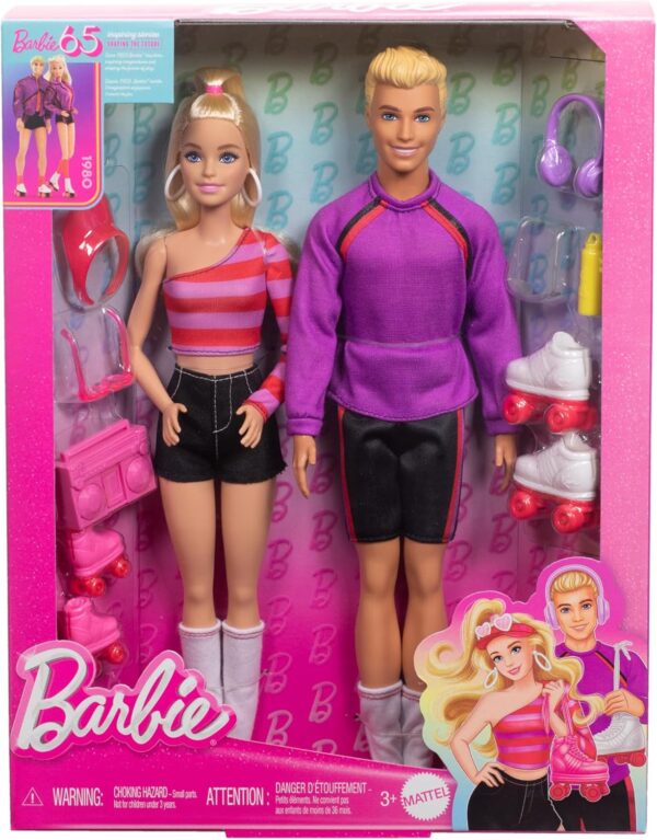 Barbie Fashionistas Set with 2 Fashion Dolls & 6 Accessories