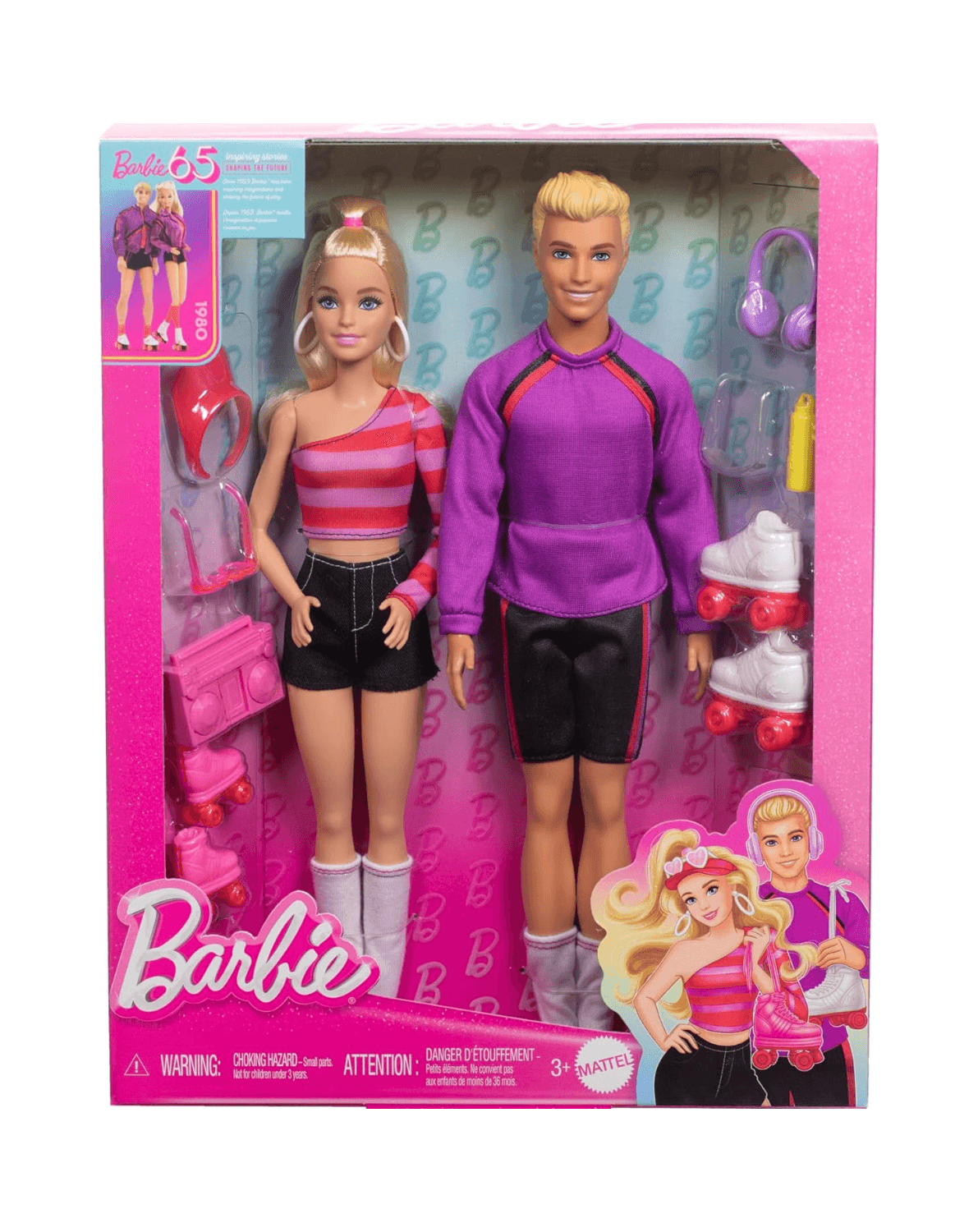 Barbie Fashionistas Set with 2 Fashion Dolls & 6 Accessories